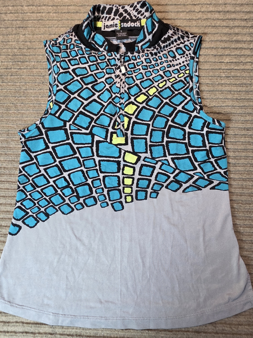 Jamie Sadock Women’s S Golf Tank Mock Neck 1/4 Zip Stretch